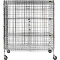Security Cart, Chrome Plated, 60" x 69" x 24", 500 lbs. Capacity Equipex