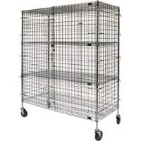 Security Cart, Chrome Plated, 60" x 69" x 24", 500 lbs. Capacity Equipex