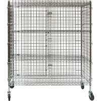 Security Cart, Chrome Plated, 60" x 69" x 24", 500 lbs. Capacity Equipex