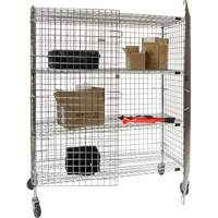 Security Cart, Chrome Plated, 60" x 69" x 24", 500 lbs. Capacity Equipex