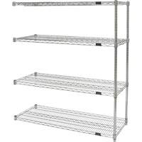 &eacute;tag&egrave;res robustes en treillis chromat&eacute;, Ensemble Ajout, Tiers 4, 36" la x 54" h x 24" p Equipex