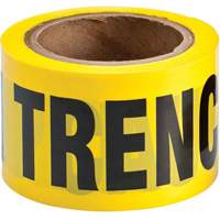 Barricade Tape, English, 3" W x 200' L, 3 mils, Black on Yellow Equipex