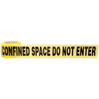Barricade Tape, English, 3" W x 1000' L, 3 mils, Black on Yellow Equipex