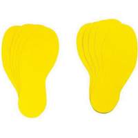 Floor Marking Labels, Footprint, 12" L x 3.75" W, Yellow, Vinyl Equipex