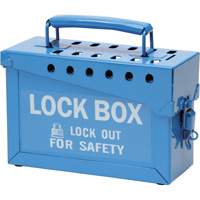 Coffret de s&eacute;curit&eacute; portatif en m&eacute;tal, Bleu Equipex