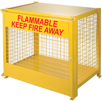Gas Cylinder Cabinets, 6 Cylinder Capacity, 44" W x 30" D x 37" H, Yellow Equipex