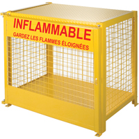 Gas Cylinder Cabinets, 6 Cylinder Capacity, 44" W x 30" D x 37" H, Yellow Equipex