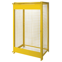 Gas Cylinder Cabinets, 10 Cylinder Capacity, 44" W x 30" D x 74" H, Yellow Equipex