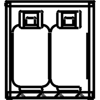 Aluminum LPG Cylinder Locker Storage, 4 Cylinder Capacity, 30" W x 32" D x 33-1/2" H, Silver Equipex