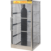 Aluminum LPG Cylinder Locker Storage, 10 Cylinder Capacity, 30" W x 32" D x 65" H, Silver Equipex