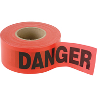 Petits rubans standards pour barricades, Anglais, 3" la x 300' lo, 2 mils, Noir/rouge Equipex