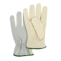 Split Back Driver's Gloves, Medium, Grain Cowhide Palm Equipex