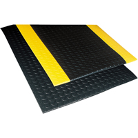 Tapis Sof-Tred No 419 avec Dyna-Shield, Losange, 4' x 60' x 1/2", Noir/Jaune, PVC Equipex