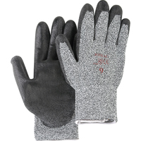 Gants de tricot poivre & sel avec rev&ecirc;tement de paume noir, Taille Petit/7, Rev&ecirc;tement Polyur&eacute;thane, Enveloppe en PEHP, ANSI/ISEA 105 niveau 2 Equipex