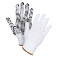 Dotted String Knit Gloves, Poly/Cotton, Single Sided, 7 Gauge, Large Equipex