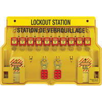 Stations de verrouillage, Cadenas Thermoplastique, Capacit&eacute; de 10, Cadenas Compris Equipex