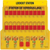 Station de verrouillage, Cadenas Thermoplastique, Capacit&eacute; de 20, Cadenas Compris Equipex