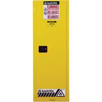 Sure-Grip&reg; EX Slimline Flammable Safety Cabinet, 22 gal., 1 Door, 23.25" W x 65" H x 18" D Equipex