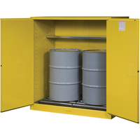Armoires Sure-Grip EX pour entreposage de barils &agrave; la verticale, Capacit&eacute; de 110 gal. US, 2 barils, Jaune Equipex