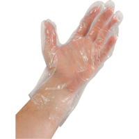 Gants jetables, Grand, Poly&eacute;thyl&egrave;ne, 0,02 mil, Sans poudre, Transparent Equipex