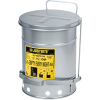 Oily Waste Cans, FM Approved/UL Listed, 6 US Gal., Silver Equipex