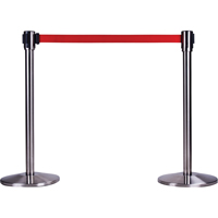 Poteau r&eacute;cepteur pour barri&egrave;res sur pieds pour le contr&ocirc;le des foules, Hauteur de 35", Acier inoxydable Equipex