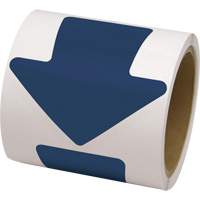 D&eacute;calcomanie en couleur pour le marquage des planchers, Fl&egrave;che, 4" lo x 4" la, Bleu, Vinyle Equipex