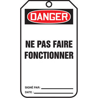 Lockout Tags, Cardstock, 3-1/8" W x 5-7/8" H, French Equipex