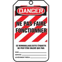 Lockout Tags, Cardstock, 3-1/8" W x 5-7/8" H, French Equipex