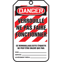 Lockout Tags, Cardstock, 3-1/8" W x 5-7/8" H, French Equipex
