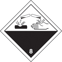 TDG Shipping Labels, Class 8, Corrosives, Paper Equipex