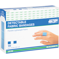 Bandages, Rectangular/Square, 3", Fabric Metal Detectable, Sterile Equipex