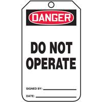 Safety Tags, Cardstock, 3-1/4" W x 5-3/4" H, English Equipex