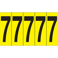 Individual Adhesive Number Markers, 7, 3-7/8" H, Black on Yellow Equipex