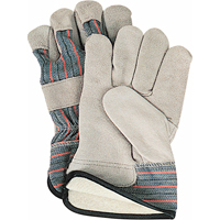 Winter-Lined Fitters Gloves, Large, Split Cowhide Palm, Cotton Fleece Inner Lining Equipex