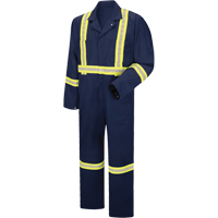 Enhanced Visibility Coveralls, Men's, Navy Blue, Size 38 Equipex