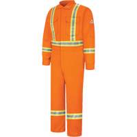 Flame-Resistant Coveralls with Reflective Trim, Size 38, Orange, 12.2 cal/cm² Equipex