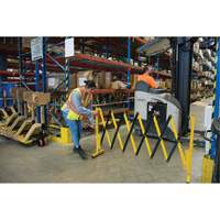 Expandable Barrier, 37" H x 11' L, Black/Yellow Equipex