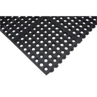 Anti-Fatigue Link Matting, Honeycomb, 3' x 3' x 1/2", Black, Natural Rubber Equipex