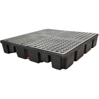 Palette emboîtable sans drain pour contr&ocirc;le des d&eacute;versements, Capacit&eacute; de d&eacute;versement 66 gal. US, 49" x 49" x 10,5" Equipex