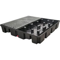 Palette emboîtable sans drain pour contr&ocirc;le des d&eacute;versements, Capacit&eacute; de d&eacute;versement 66 gal. US, 49" x 49" x 10,5" Equipex