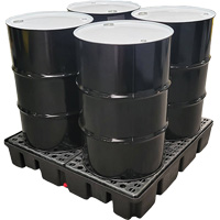 Palette emboîtable sans drain pour contr&ocirc;le des d&eacute;versements, Capacit&eacute; de d&eacute;versement 66 gal. US, 49" x 49" x 10,5" Equipex