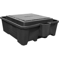 Palettes de confinement pour grand r&eacute;cipient pour vrac, Capacit&eacute; de d&eacute;versement 385 gal., 73" x 80,5" x 29,5" Equipex
