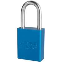 American Lock&reg; Safety Padlocks, Blue, Keyed Alike, Aluminum, 1-1/2" Width Equipex