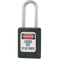 S31 Zenex Safety Padlocks, Black, Keyed Alike, Thermoplastic, 1-3/8" Width Equipex