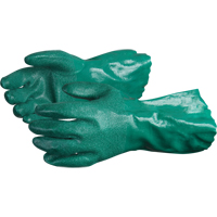Chemstop Gloves with Crushed Ceramic-Powder Grip Finish, Size Medium/8, 12" L, Nitrile, Cotton Jersey Inner Lining, 40-mil Equipex