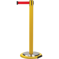 Free-Standing Crowd Control Barrier, Steel, 35" H, Red Tape, 12' Tape Length Equipex
