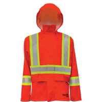 Vestes de s&eacute;curit&eacute; imperm&eacute;ables ignifuges haute visibilit&eacute; en polyur&eacute;thane, Petit, Orange haute visibilit&eacute; Equipex