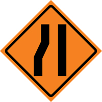 Merge Right Roll-Up Traffic Sign, 36" x 36", Vinyl, Pictogram Equipex