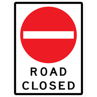 "Road Closed" Roll-Up Traffic Sign, 36" x 48", Vinyl, English with Pictogram Equipex